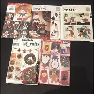 Assorted Christmas Craft Patterns Butterick McCalls Simplicity